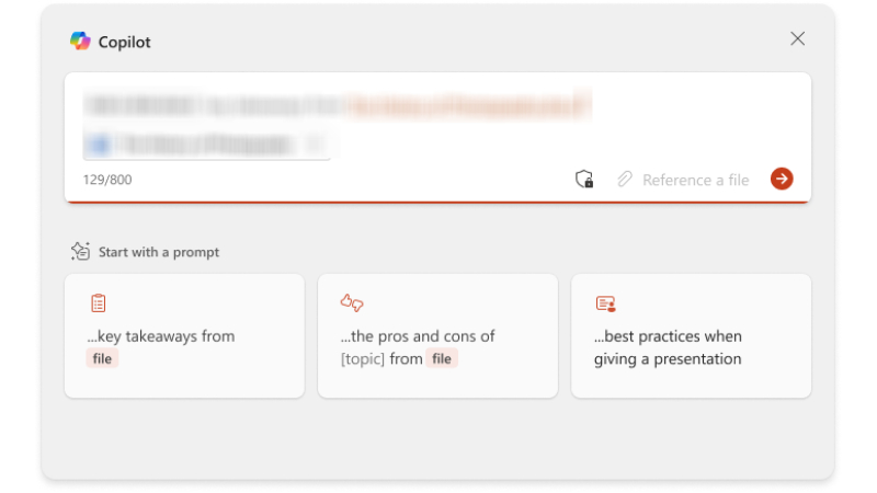 PowerPoint slide with Copilot
